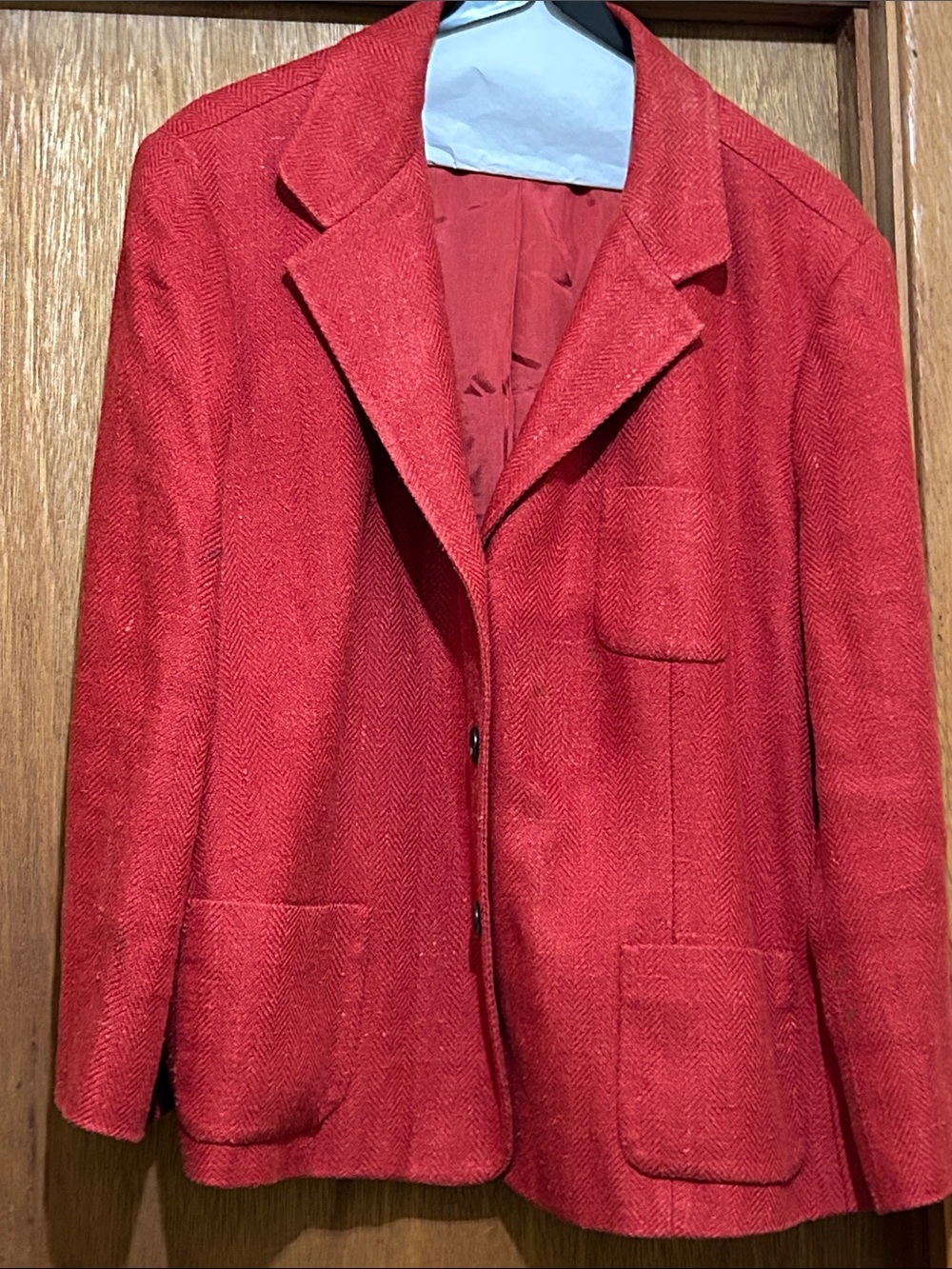 Lauren Ralph Lauren Red Herringbone 3 pocket Blazer